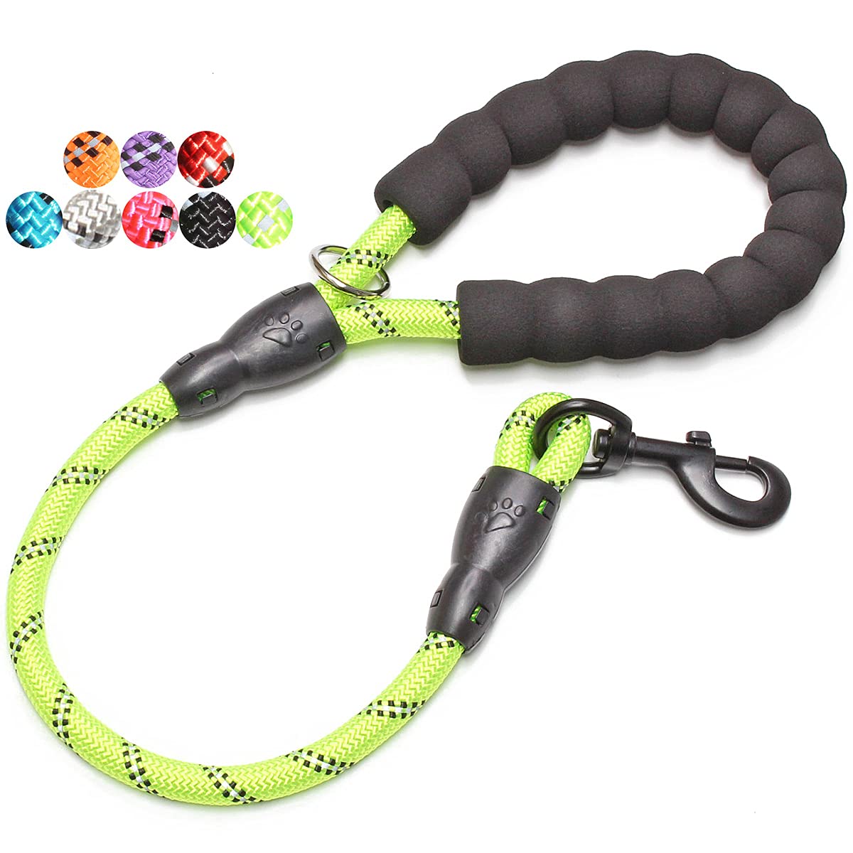 BAAPET 2/4/5/6 FT Dog Leash with Comfortable Padded Handle and Highly Reflective Threads for Small Medium and Large Dogs (5FT-1/2'', Black)