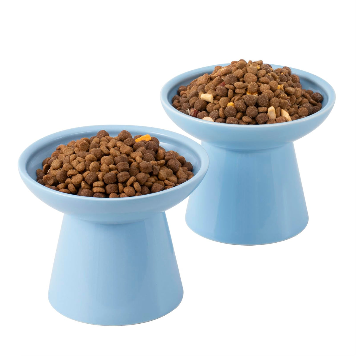 CEEFU 2-Pack Elevated Ceramic Cat Bowls Extra Wide for Food & Water