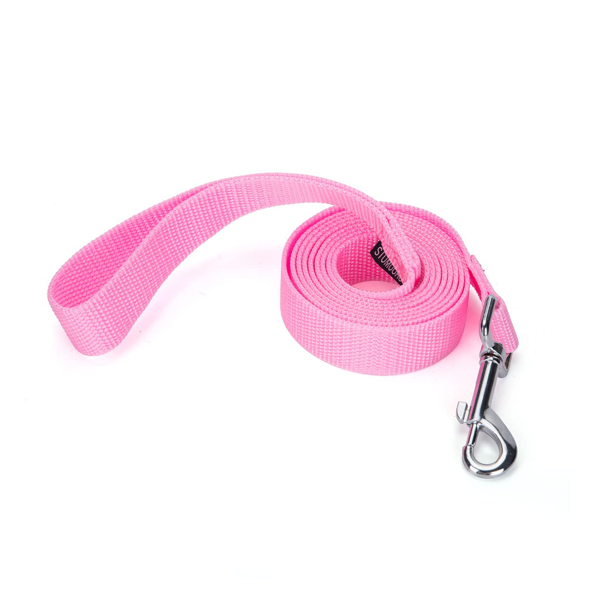 Strong Durable Nylon Dog Training Leash, 1 Inch Wide Traction Rope, 6 ft Long, for Small and Medium Dog (Pink, 6 Feet)