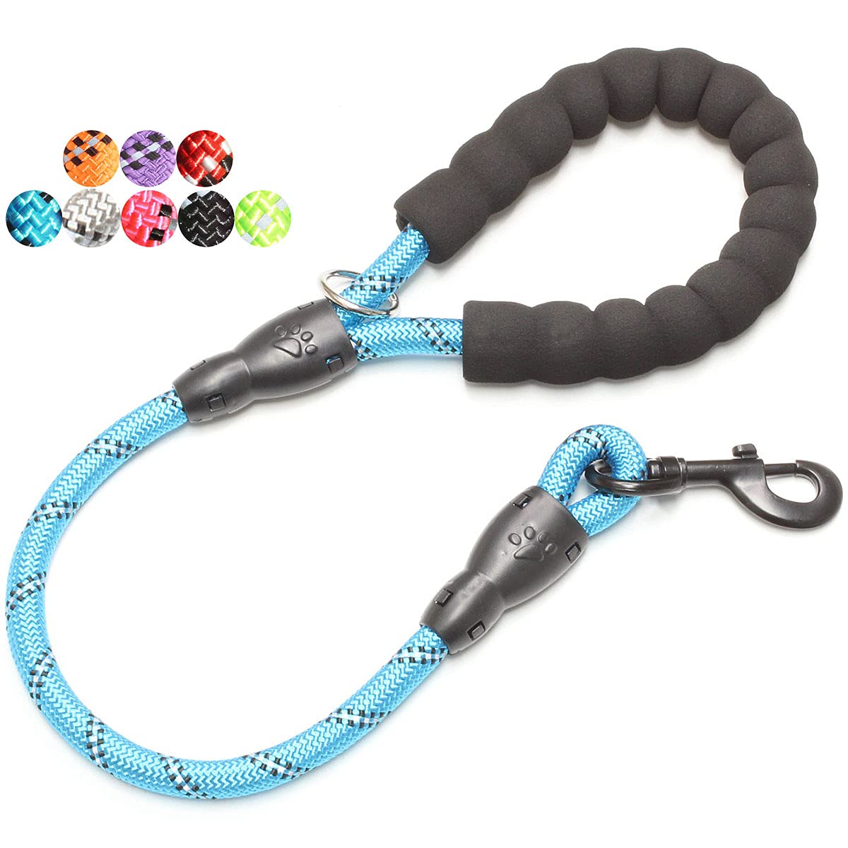 BAAPET 2/4/5/6 FT Dog Leash with Comfortable Padded Handle and Highly Reflective Threads for Small Medium and Large Dogs (5FT-1/2'', Black)