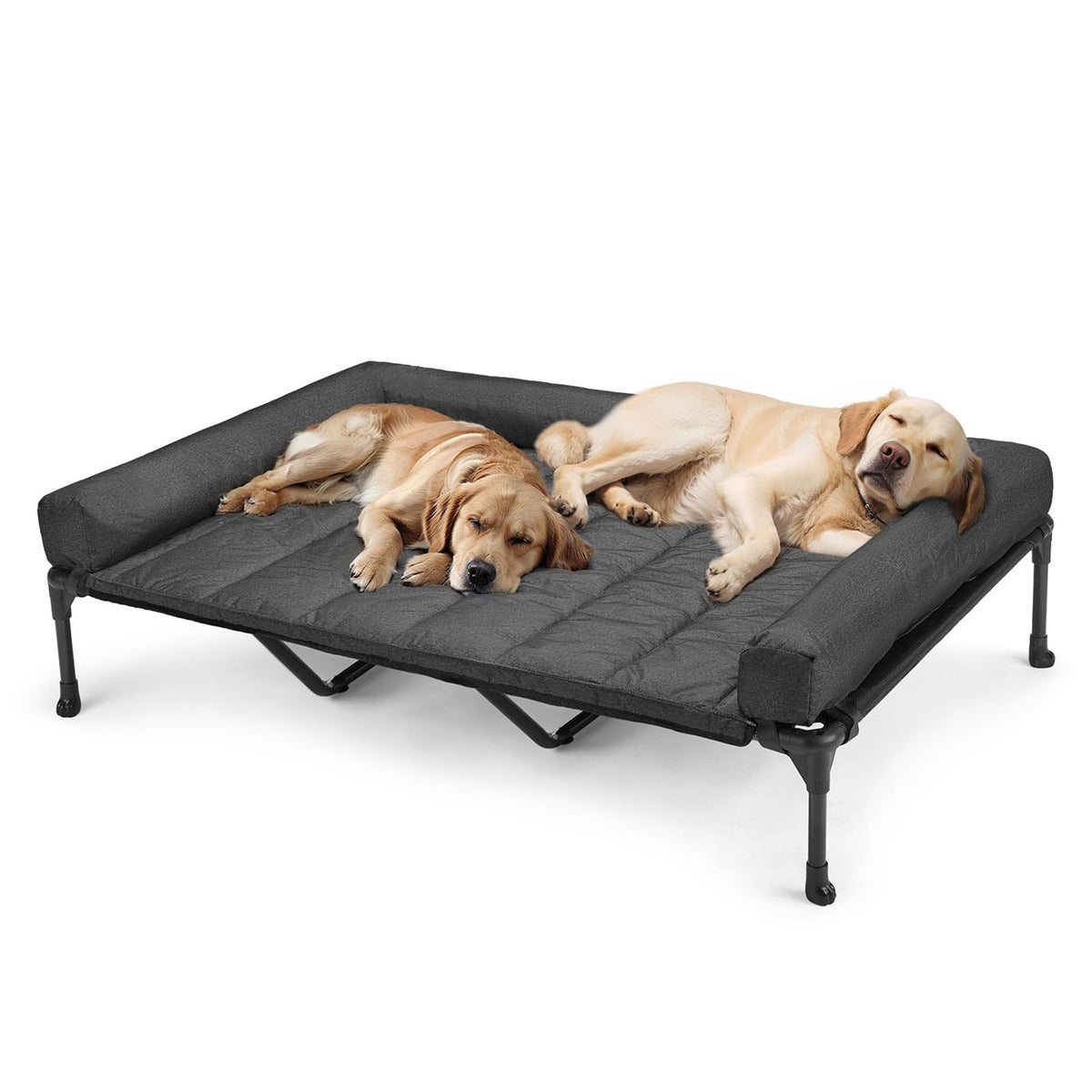 Veehoo Outdoor Elevated Dog Bed with Waterproof Bolster Cushion, Cooling