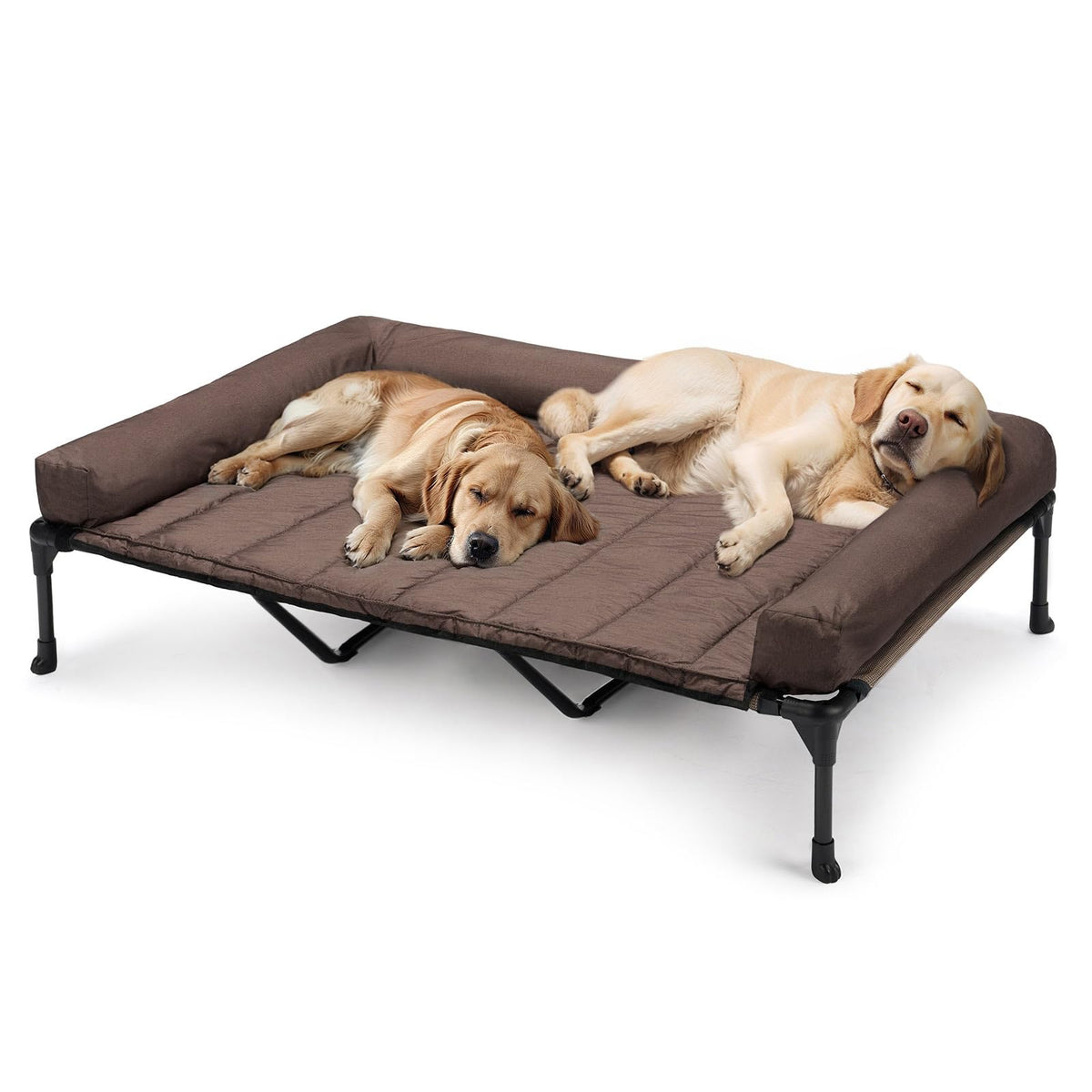 Veehoo Outdoor Elevated Dog Bed with Waterproof Bolster Cushion, Cooling