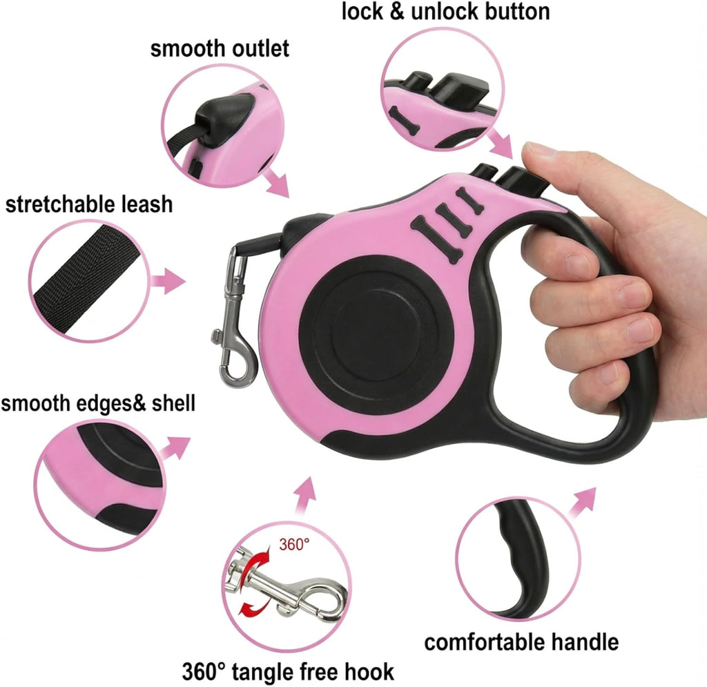 PETIMP Retractable Dog Leash Lightweight 16FT Leash Set