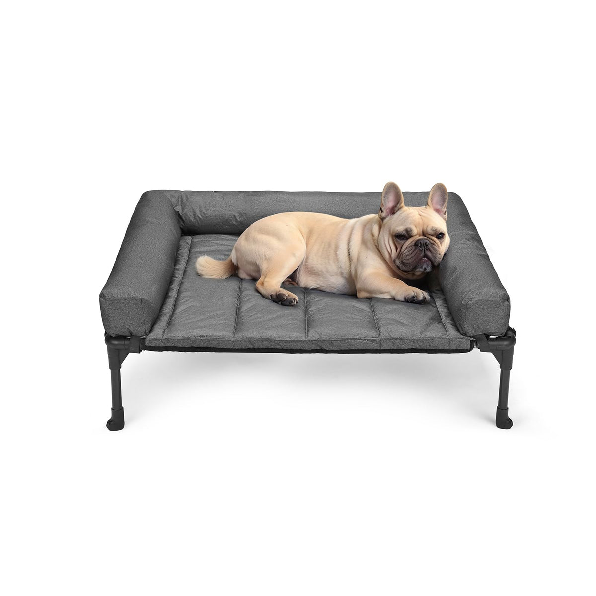 Veehoo Outdoor Elevated Dog Bed with Waterproof Bolster Cushion, Cooling