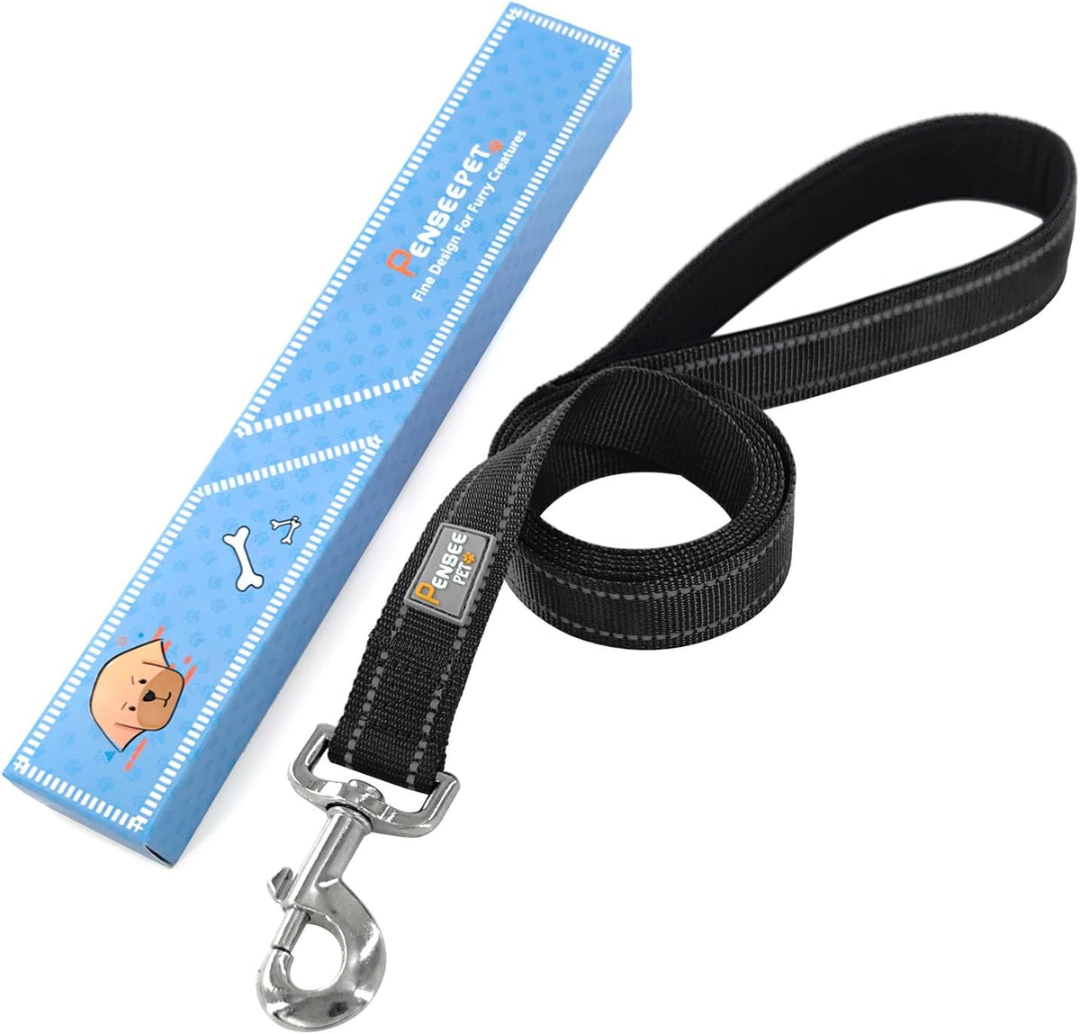6 FT Basic Dog Leash for Medium Dogs,Black