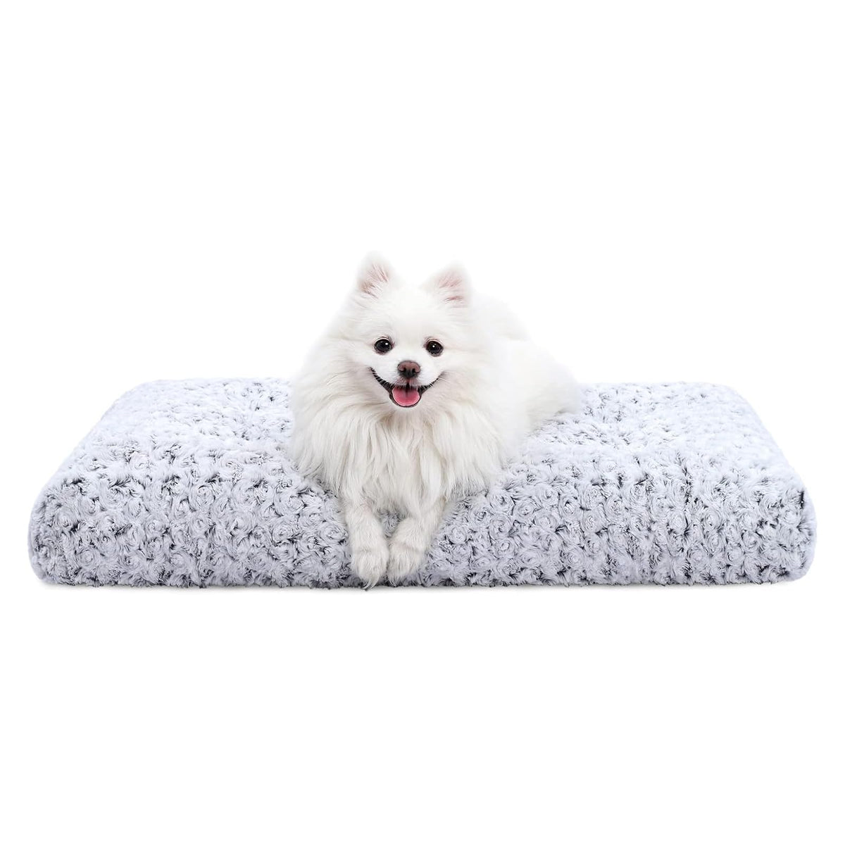 KSIIA Washable Dog Bed Medium Size Dog Crate Bed Plush Pet Mat 35"x23" Pink