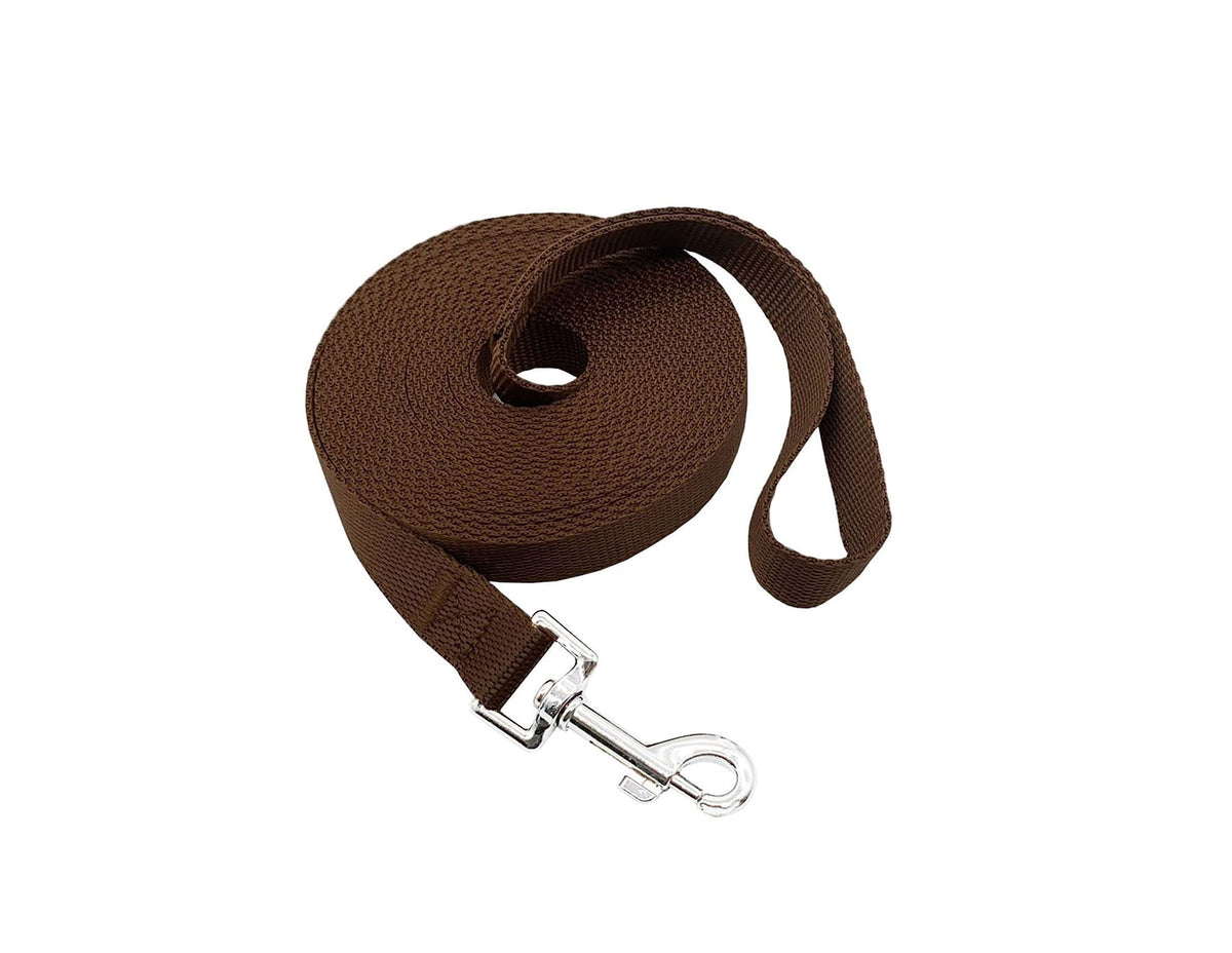 Nylon Training Dog Leash for Small Medium Large Dogs, 15ft 20ft 30ft 50ft Long Puppy Lead for Obedience Recall Training, Camping (20ft, Black)