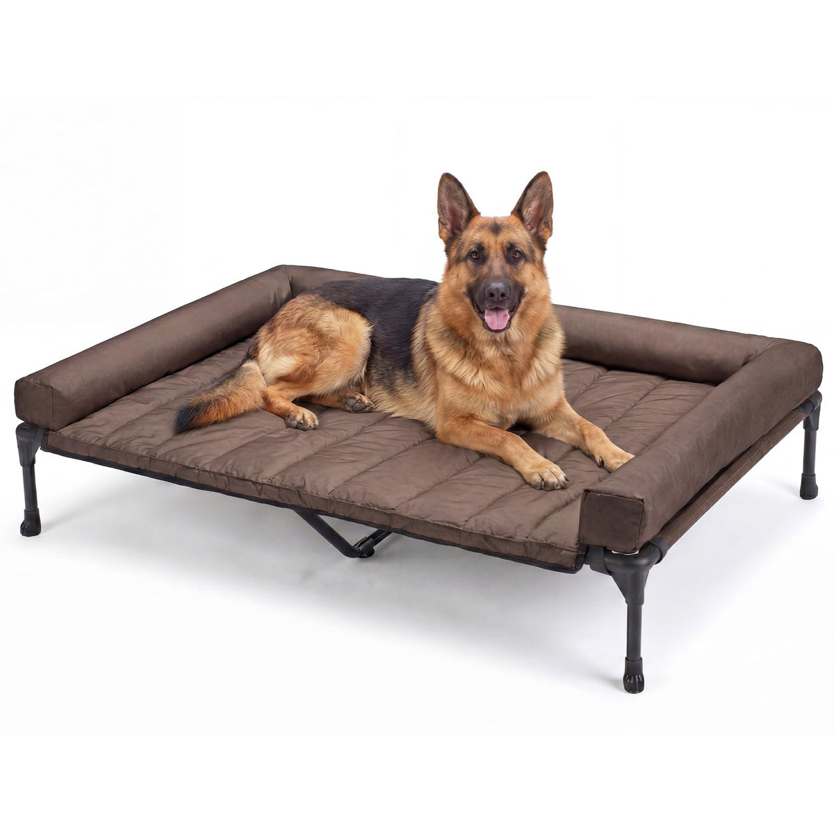 Veehoo Outdoor Elevated Dog Bed with Waterproof Bolster Cushion, Cooling