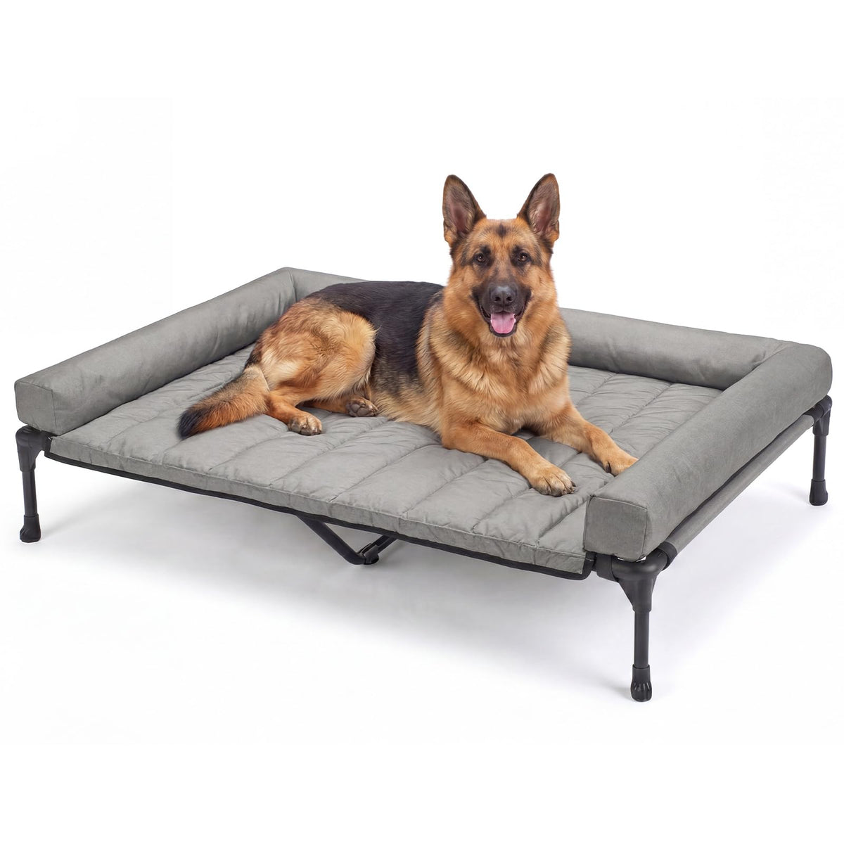 Veehoo Outdoor Elevated Dog Bed with Waterproof Bolster Cushion, Cooling