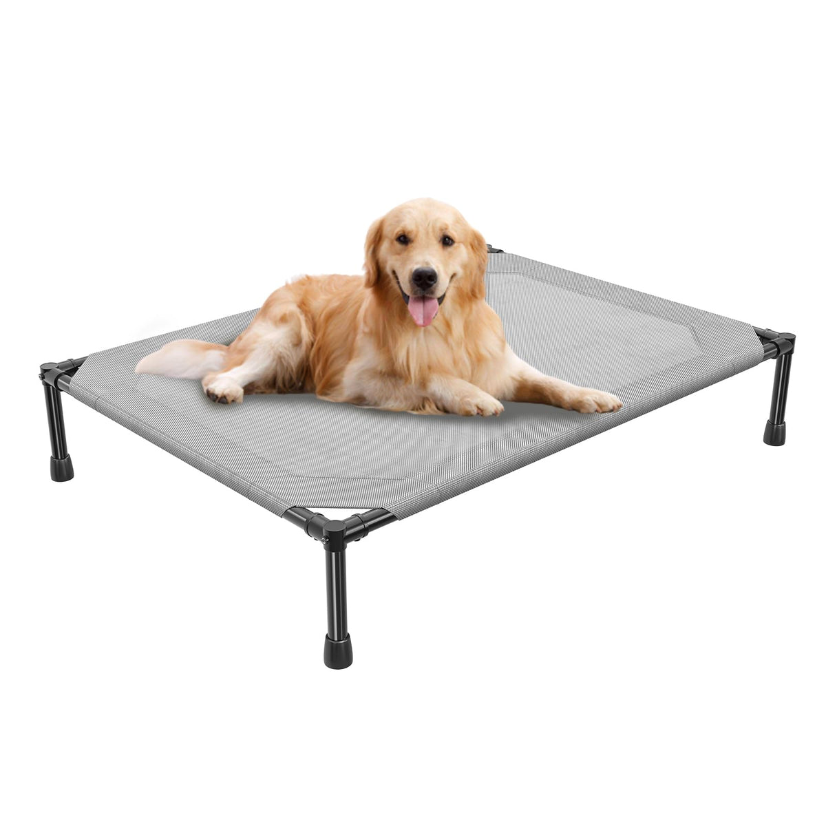 Simple Trending Raised Dog Bed for Large Dogs, Waterproof XL Dog Cot, Grey