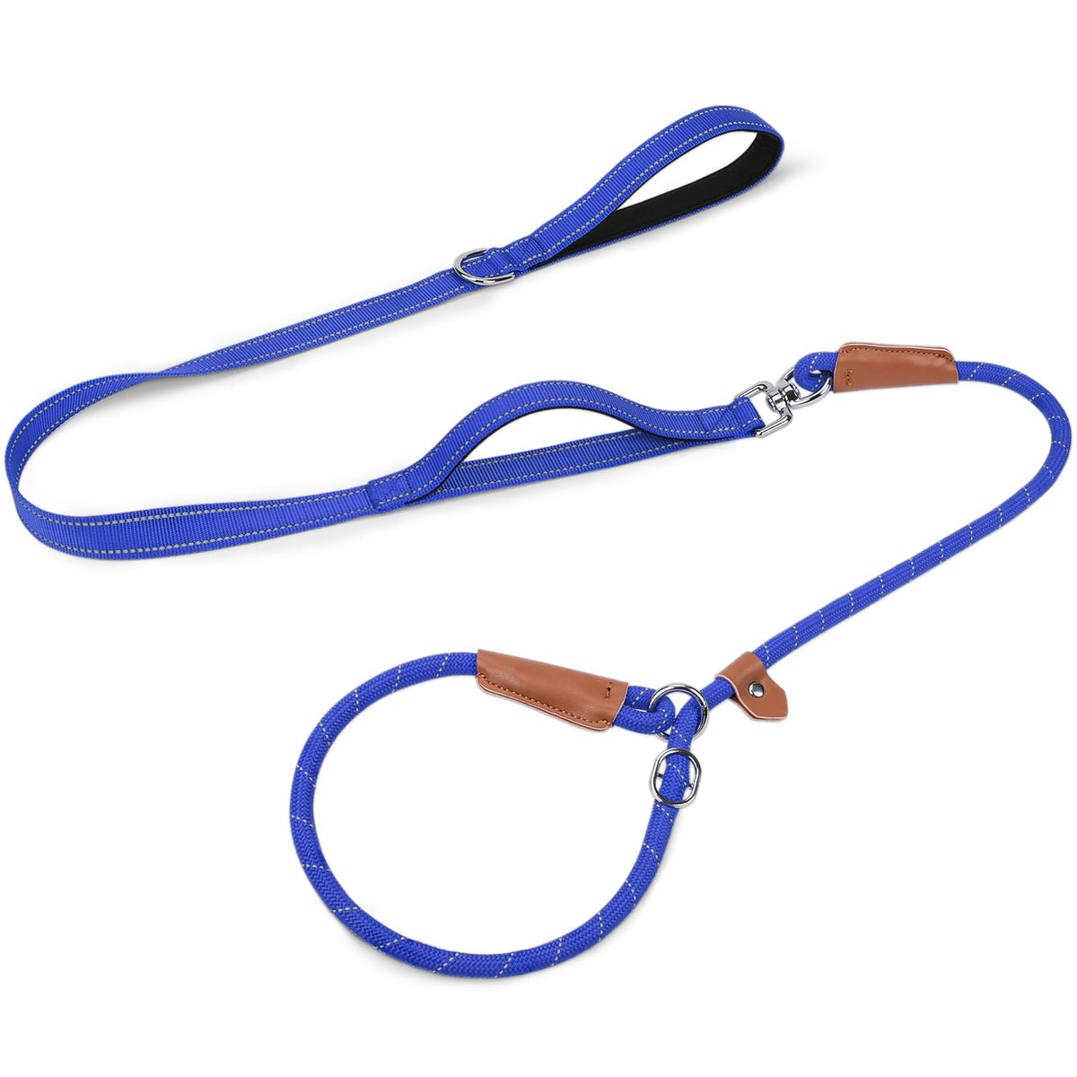 Joytale Slip Lead Dog Leash with Dual Handle, No Pull, Hot Pink, 6FT x 3/8"