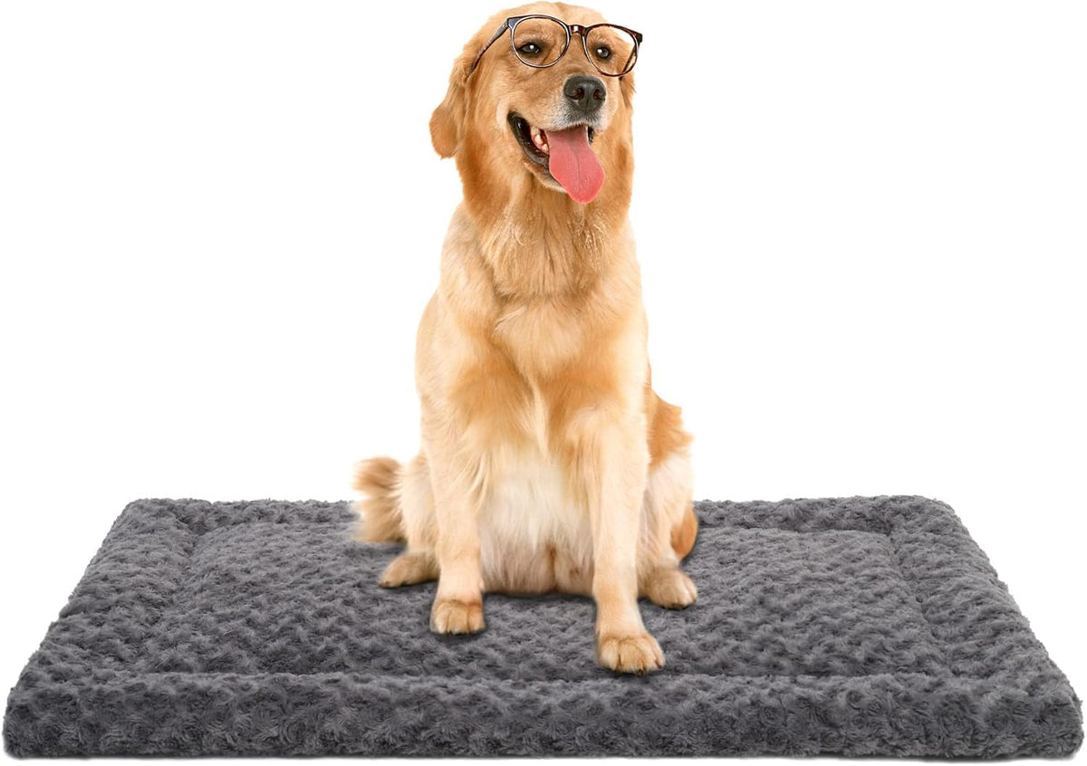 Exsnugy Washable Dog Bed Mat Medium Size Fluffy Pet Crate Pad 36x23