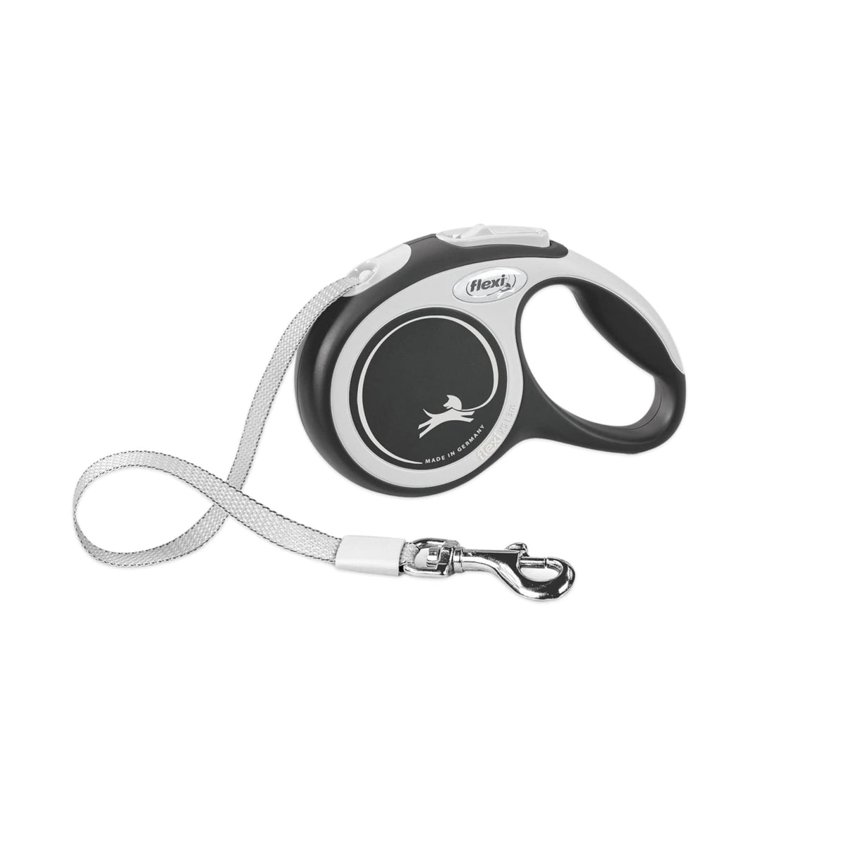 FLEXI® Comfort Tape Retractable Dog Leash, Small, 16 ft - Grey/Black