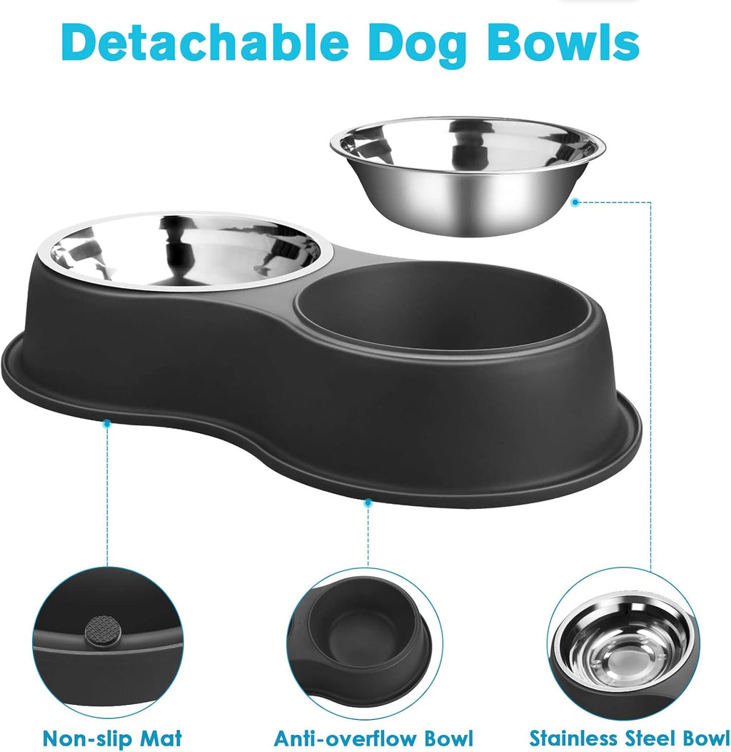 Epetslove Stainless Steel Dog Bowls Double Non-Slip Dog Water and Food Bowl