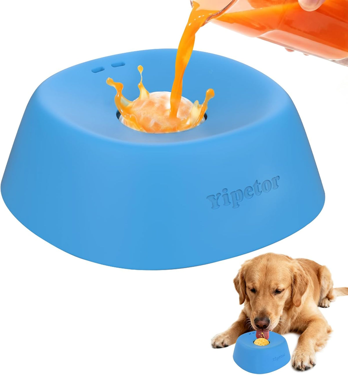 Yipetor Dog Lick Bowl, Rolled Ball-in Slow Feeder Enrichment Puzzle Toys