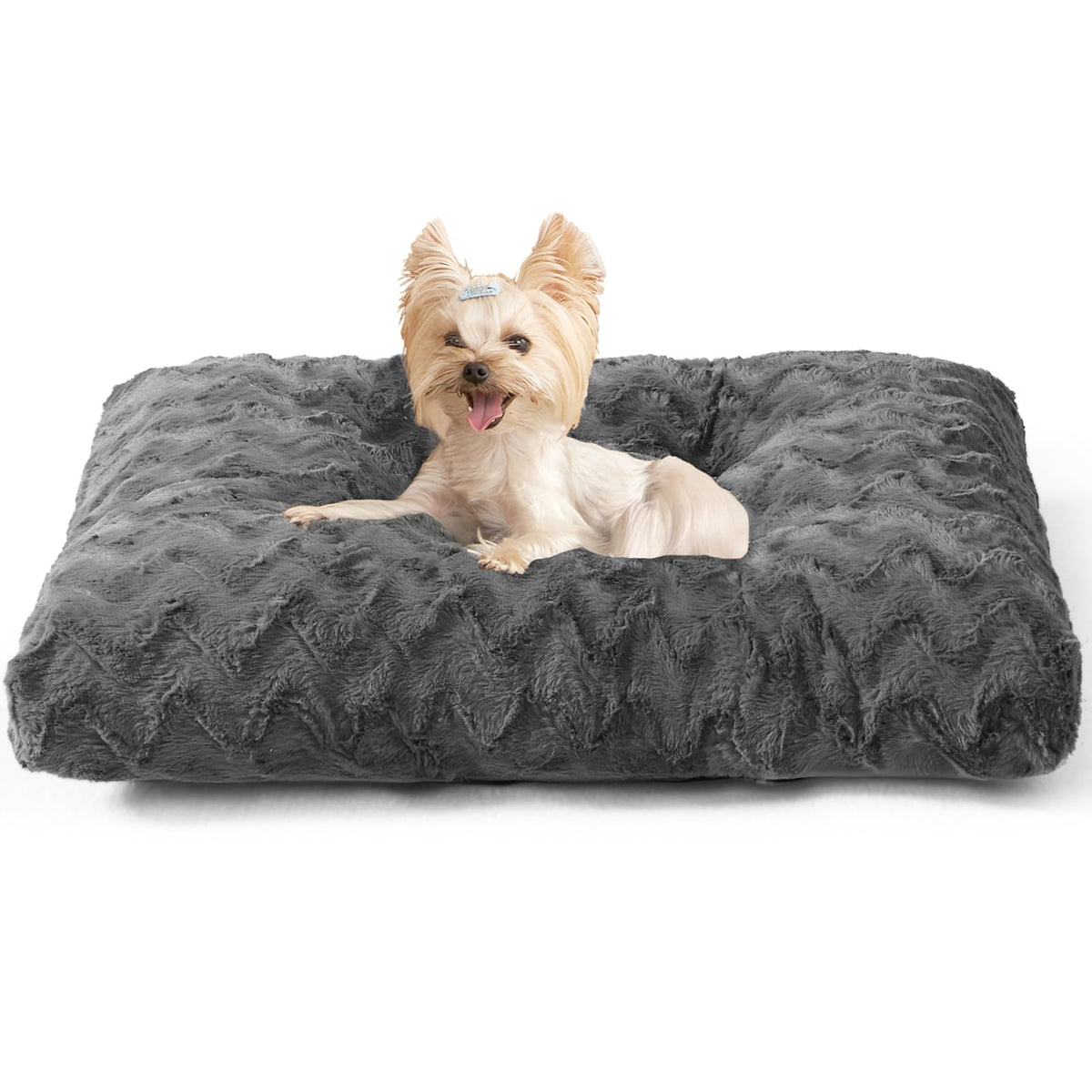 EHEYCIGA Washable Large Dog Bed for Crate, 35x23 Inch Pet Bed, Grey