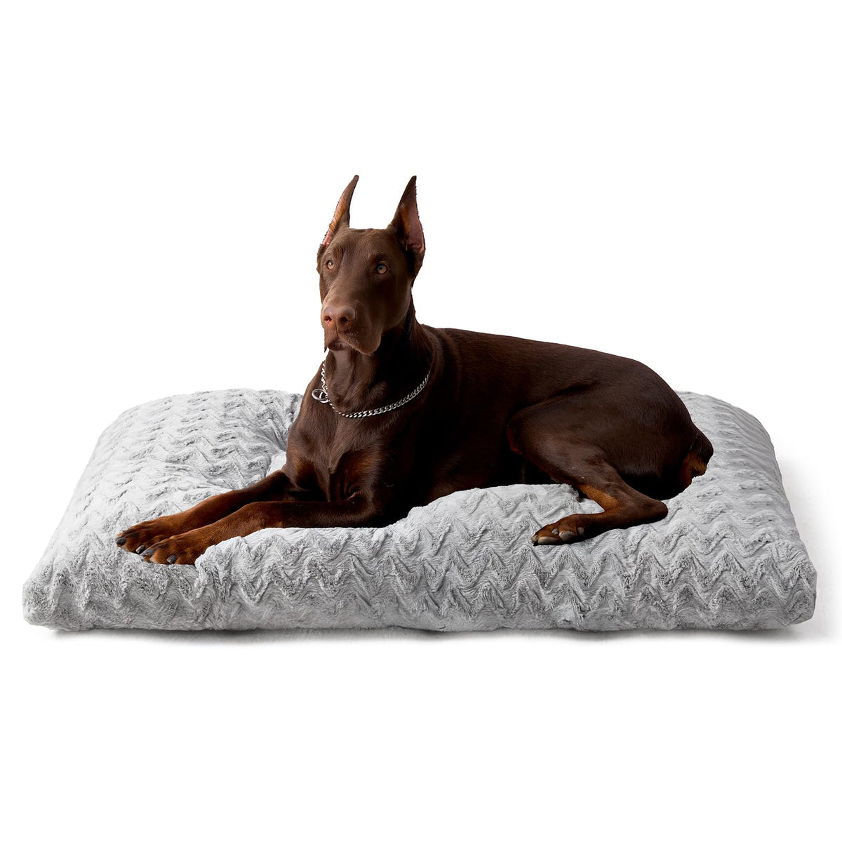 EHEYCIGA Washable Large Dog Bed for Crate, 35x23 Inch Pet Bed, Grey