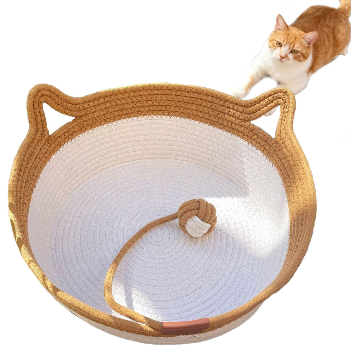 Instinct Basket, Stimuli Handwoven Cat Basket for Cats, Large