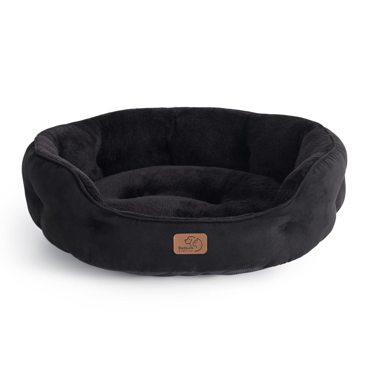 Bedsure Small Dog Bed Washable,Round Cat Beds for Indoor Cats,20in Camel