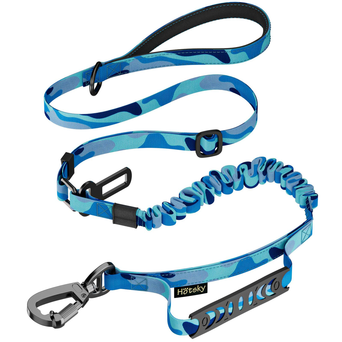 Hotsky Tactical Bungee Shock Absorbing No Pull Dog Leash,Purple Camo,4-6FT