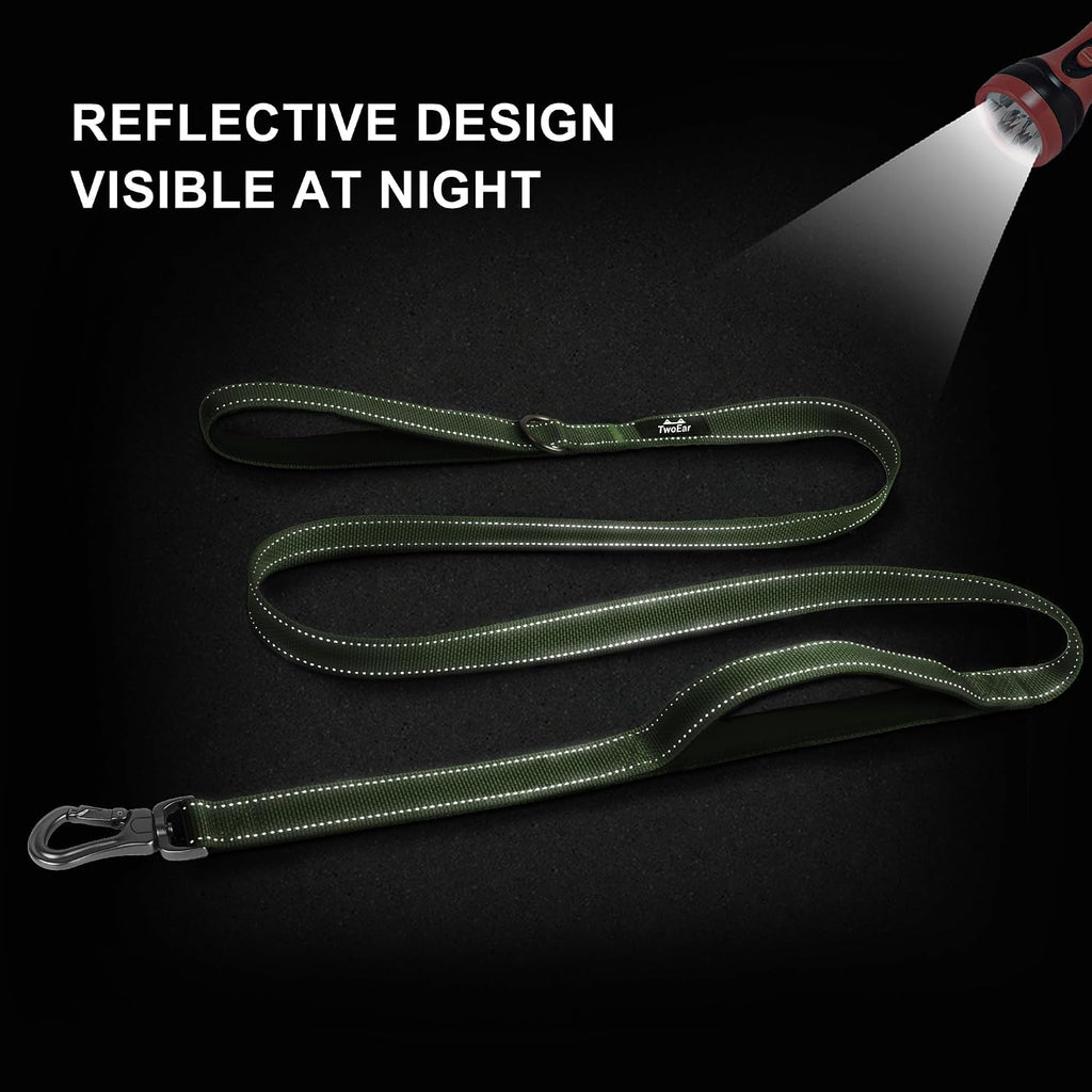 Twoear 6FT 1IN Heavy Duty Dog Leash for Large Dogs with 2 Padded Handles