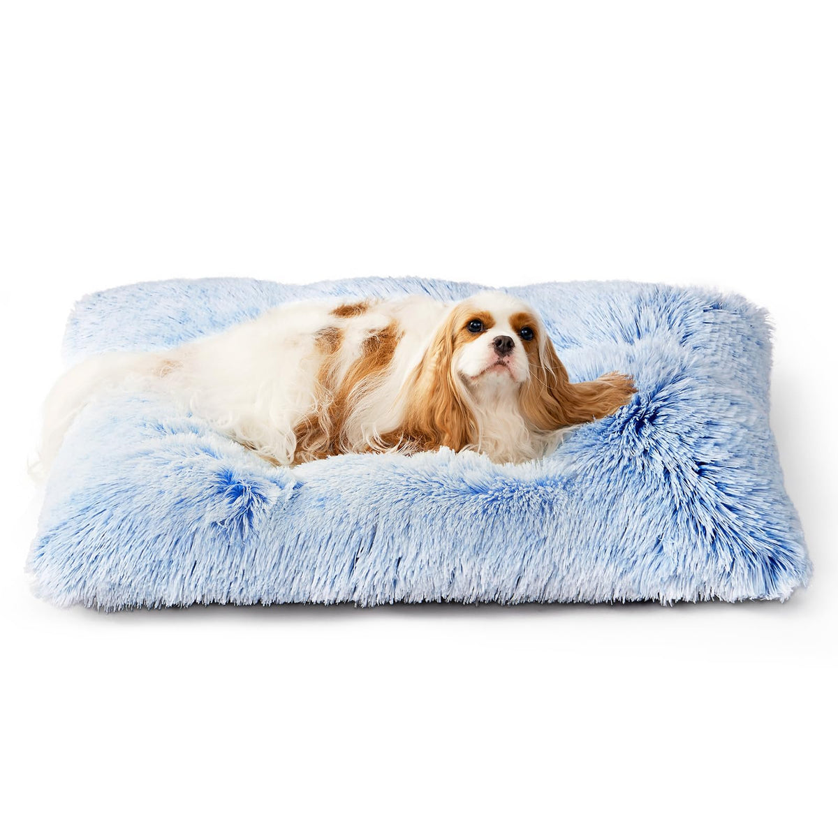 EHEYCIGA Fluffy Dog Crate Bed, Plush Extra Large Dog Pillow, Grey