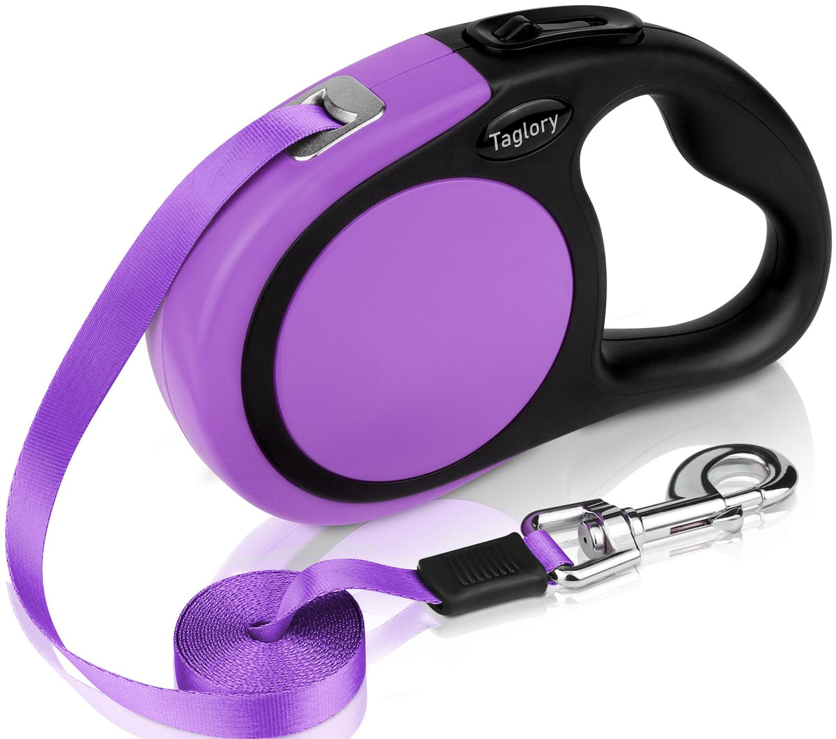 Taglory Retractable Dog Leash, One-Handed Brake, 16ft, Up to 44 lbs, Pink