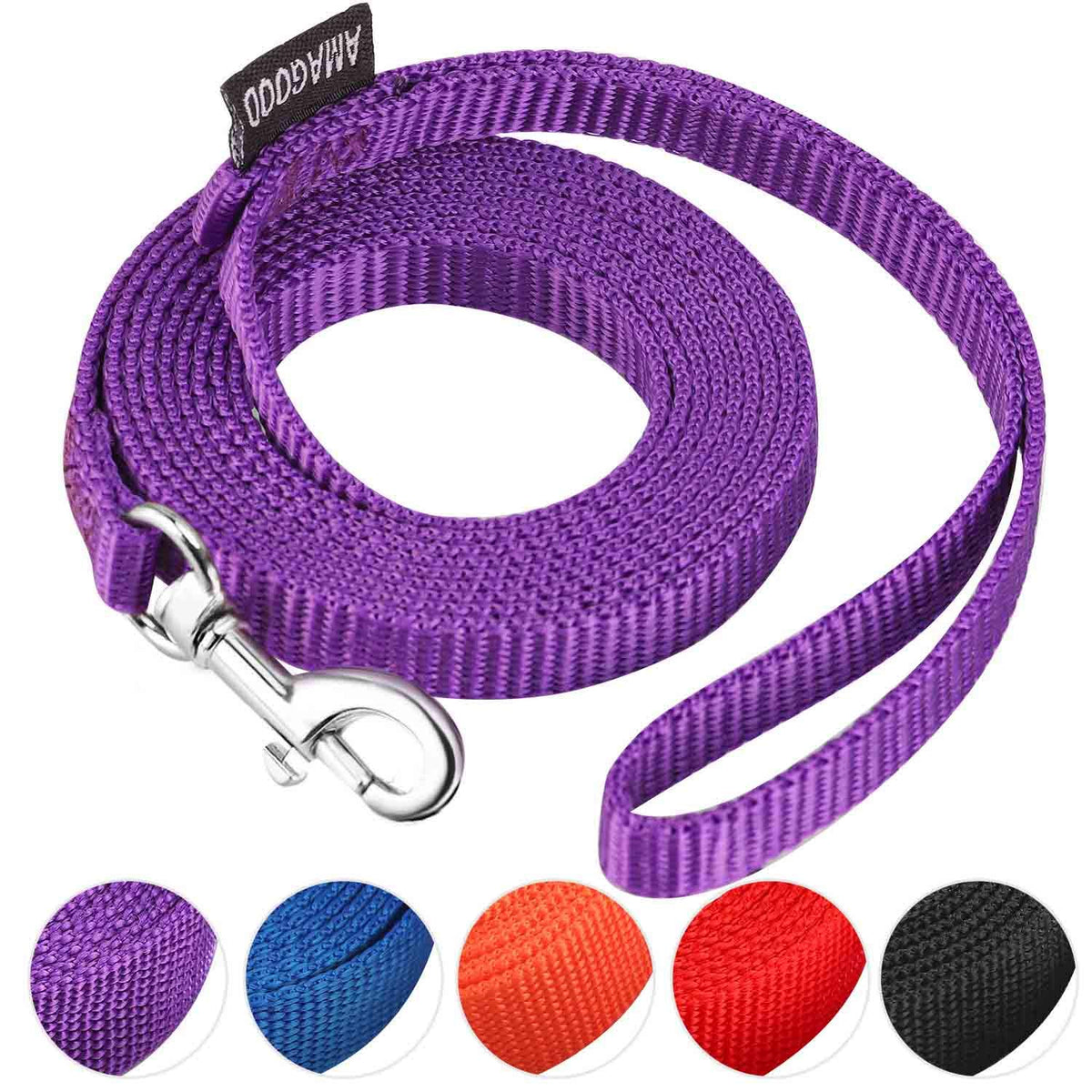 6 FT Puppy/Dog Leashes, Strong Traditional Style Leash with Easy to Use Collar Hook,Dog Lead Great for Small(Red,5/8" x 6 Feet) (Red)