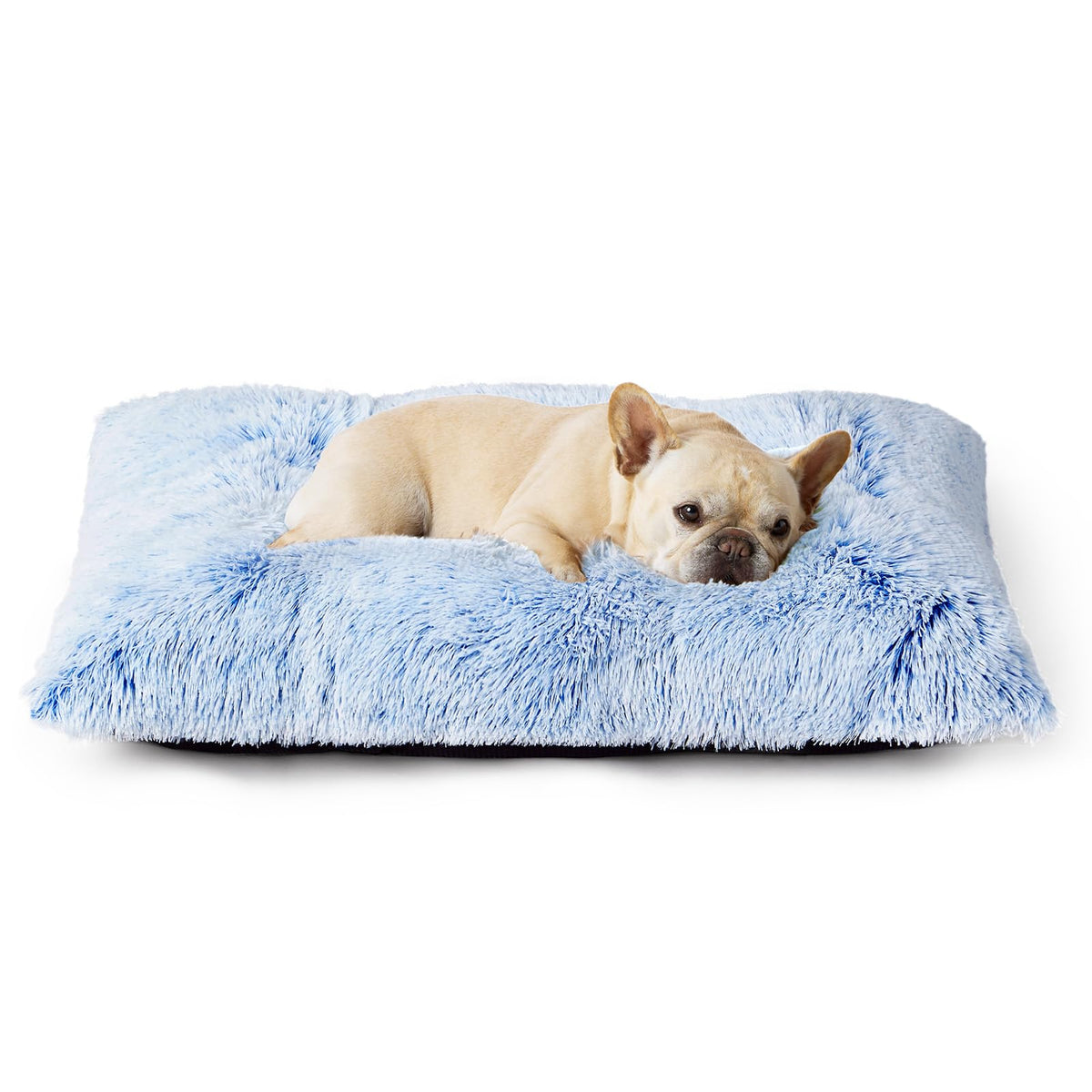 EHEYCIGA Fluffy Dog Crate Bed for Medium Dogs, Plush Crate Pad, Grey