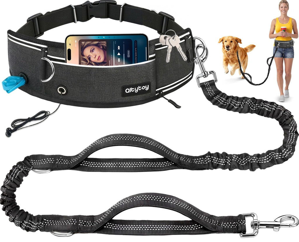 Hands Free Double Dog Leash for Two Dogs 240LB Heavy Duty Bungee
