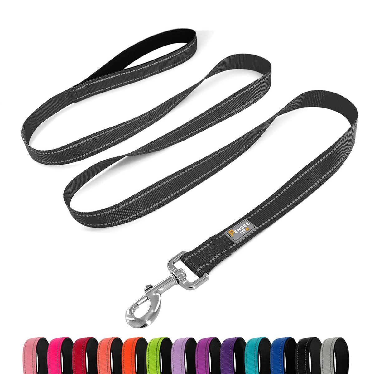 6 FT Basic Dog Leash for Medium Dogs,Black