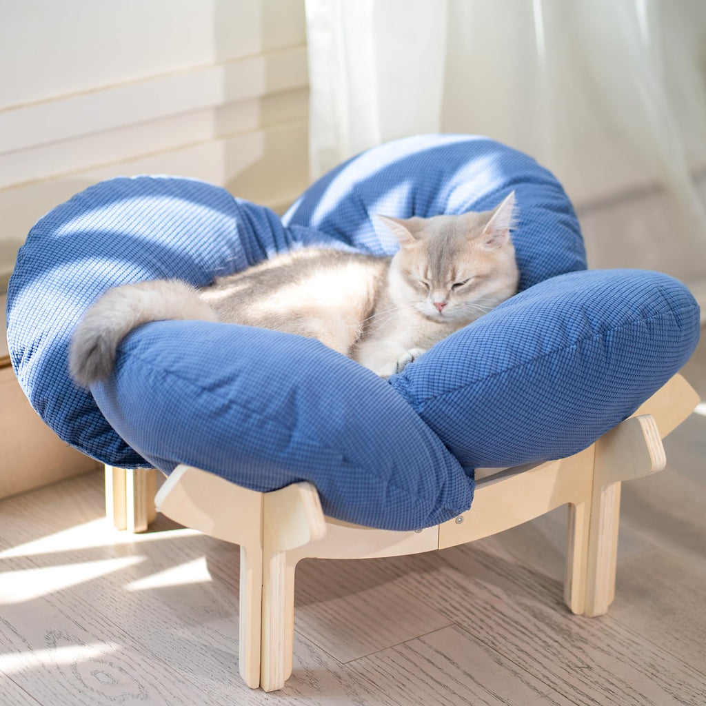 CHEERHOME PETS Elevated Cat Bed for Indoor Cats Couch Sofa Flower
