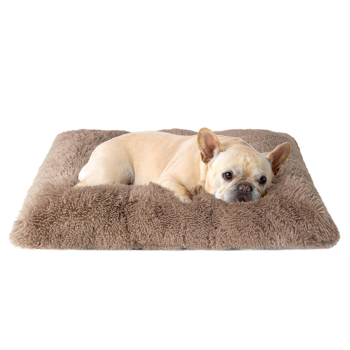EHEYCIGA Fluffy Dog Crate Bed for Medium Dogs, Plush Crate Pad, Grey