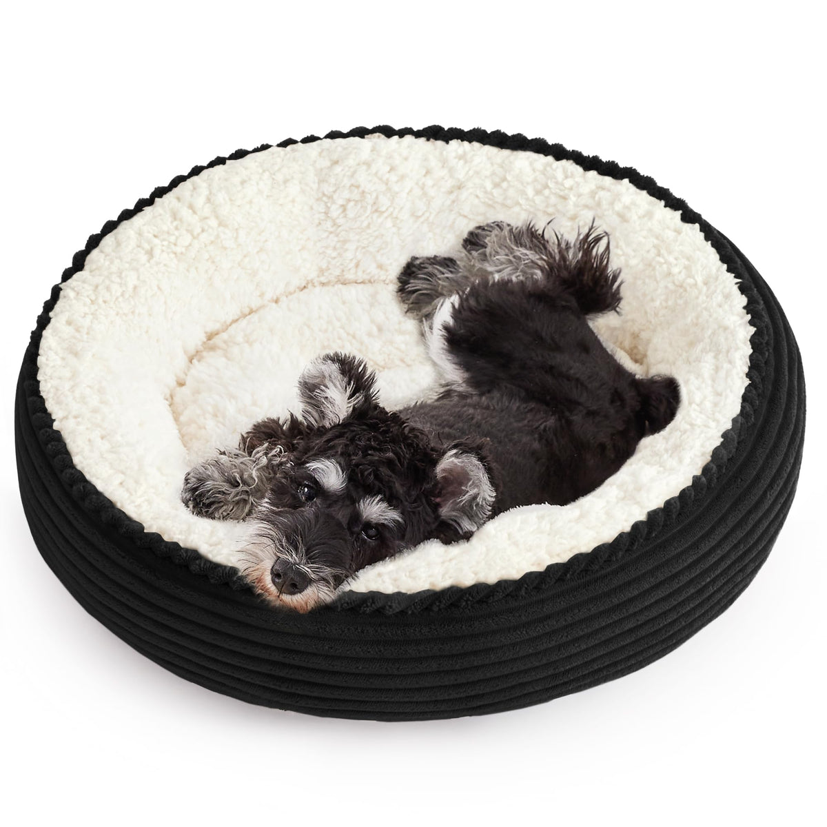 Love's cabin Round Donut Cat and Dog Cushion Bed, 20in Bed for Cats or Small Dogs, Anti-Slip & Water-Resistant Bottom, Super Soft Durable Fabric Pet Beds, Washable Luxury Cat & Dog Bed Gray