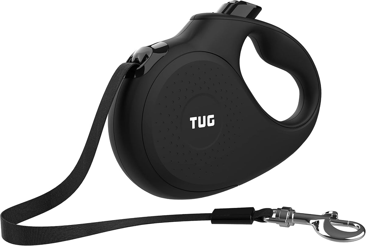 TUG Monochrome XL Retractable Dog Leash, 26 ft (Extra Large, Black)