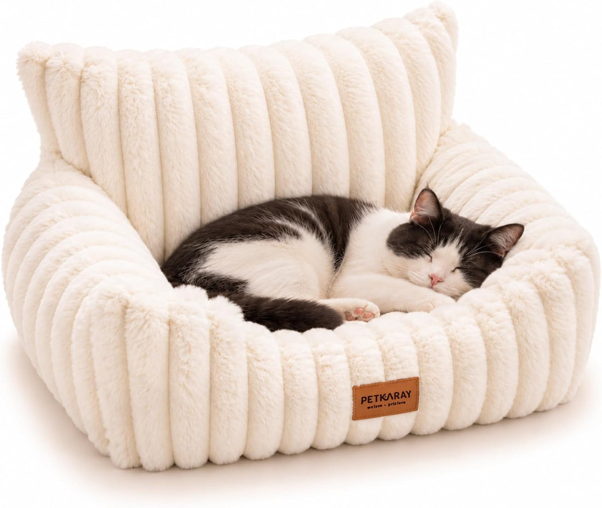 PETKARAY Cat Couch Bed, 24'' Soft Sofa for Indoor Cats, Machine Washable
