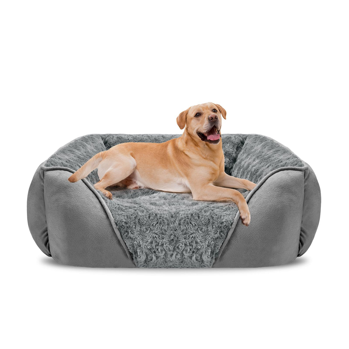 INVENHO Rectangle Washable Orthopedic Dog Bed for Small, Medium and Large Dogs, Soft Calming, Sleeping Puppy Bed Durable Pet Cuddler with Anti-Slip Bottom, S (20"x19"x6")