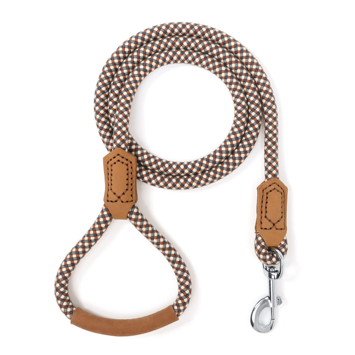 Mile High Life Dog Leash with Genuine Leather-Wrapped Ends, 4/5/6FT