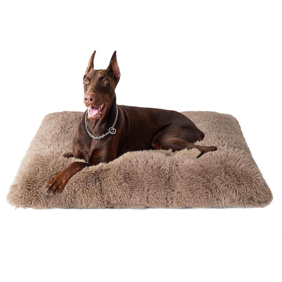 EHEYCIGA Fluffy Dog Crate Bed, Plush Extra Large Dog Pillow, Grey