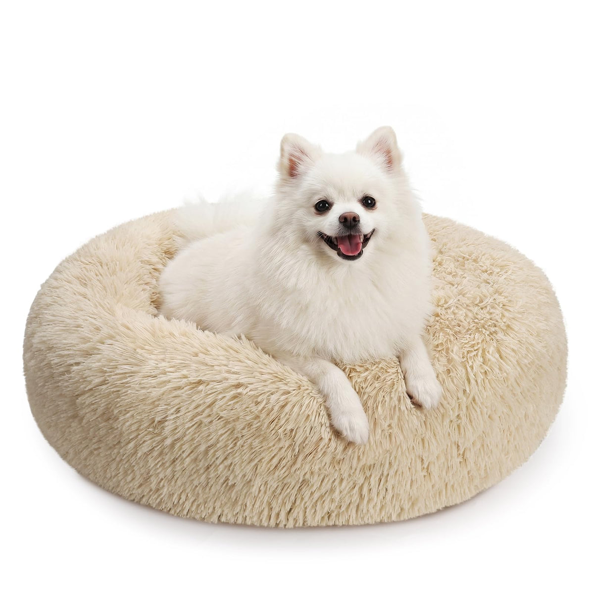 MIXJOY Orthopedic Dog Bed Comfortable Donut Cuddler Round Pet Beds Ultra Soft Washable Dog and Cat Cushion (20''/23''/30'') (23'', Brown)