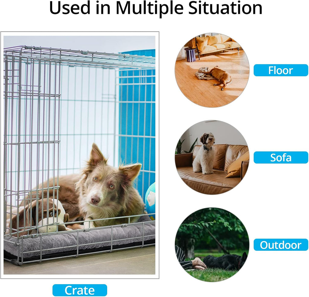 Dog Crate Pad Washable Dog Bed for Crate Medium Cozy Mat 36-Inch Gray