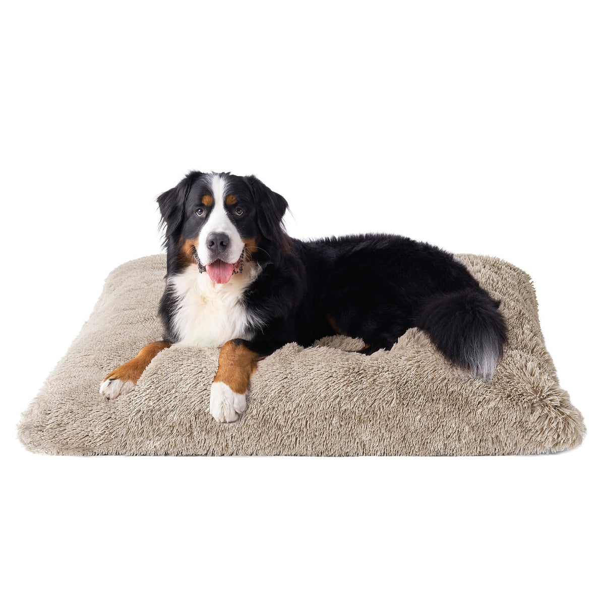 EHEYCIGA Fluffy Dog Crate Bed for Medium Dogs, Plush Crate Pad, Grey