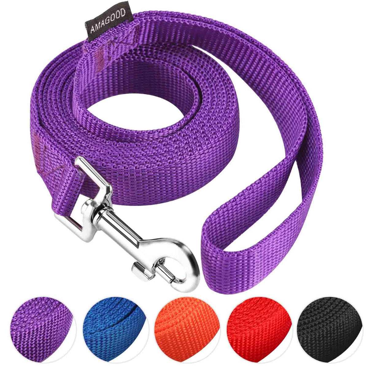 6 FT Puppy/Dog Leashes, Strong Traditional Style Leash with Easy to Use Collar Hook,Dog Lead Great for Small(Red,5/8" x 6 Feet) (Red)