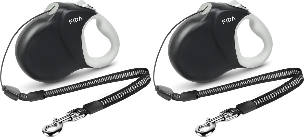 Fida Upgraded Retractable Dog Leash, 30ft, Heavy Duty, Black