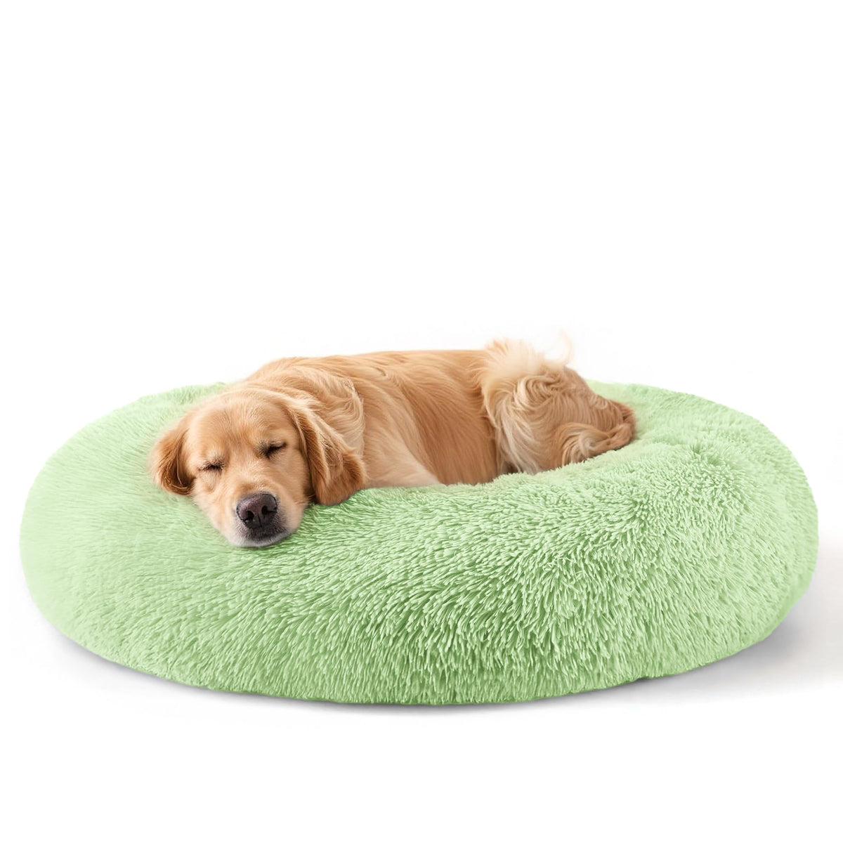 Hoewina Dog & Cat Bed for Indoor Cats, 20in Calming Donut Bed (Light Grey)