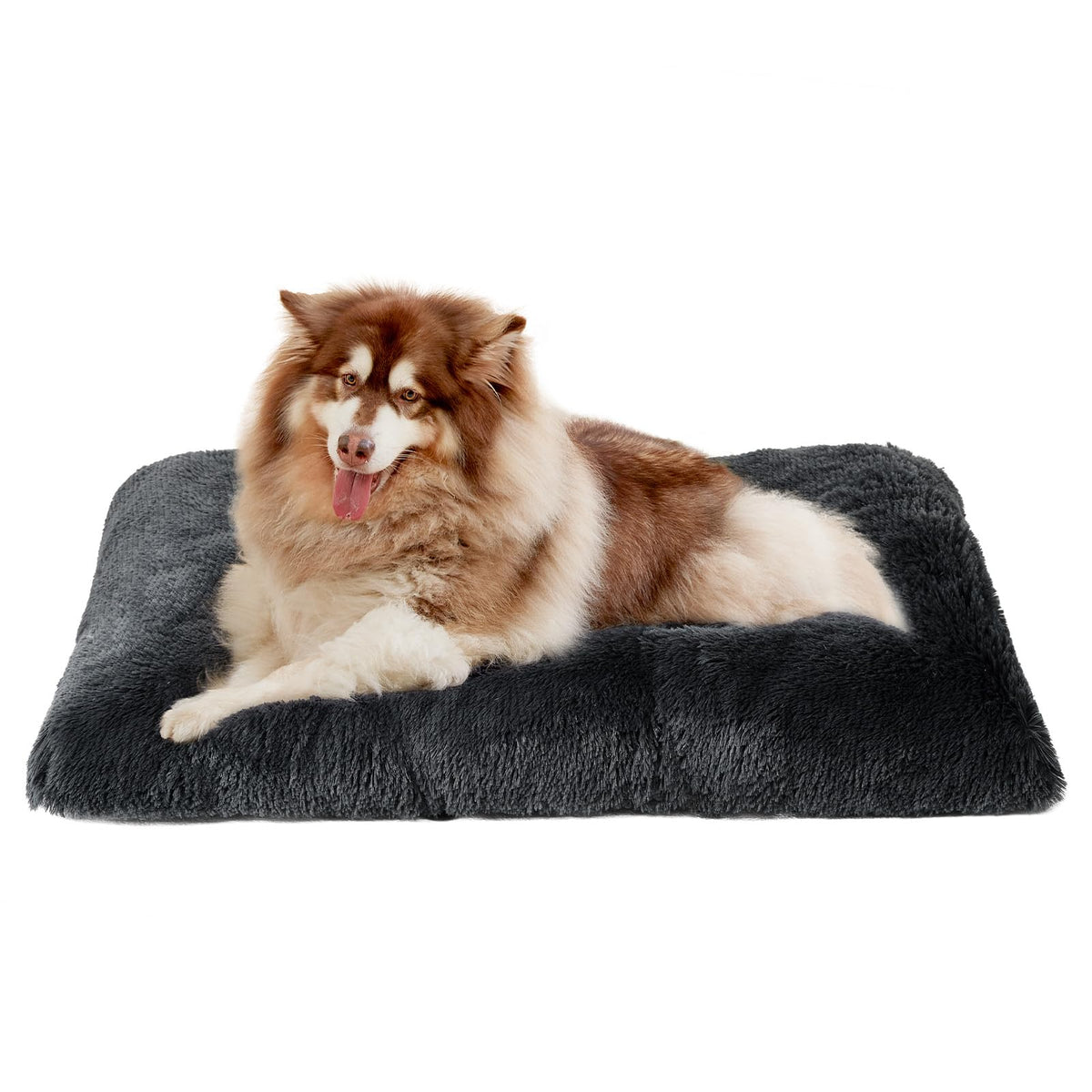 EHEYCIGA Fluffy Dog Crate Bed, Plush Extra Large Dog Pillow, Grey