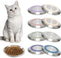 8 Pack Stainless Steel Cat Food Bowls, Cat Dishes Shallow Whisker-Friendly Metal Dishes with Non-Slip Silicone Bottom, Easy to Clean Indoor Feeding Bowls for Cats, Kittens & Small Dogs (6.7")