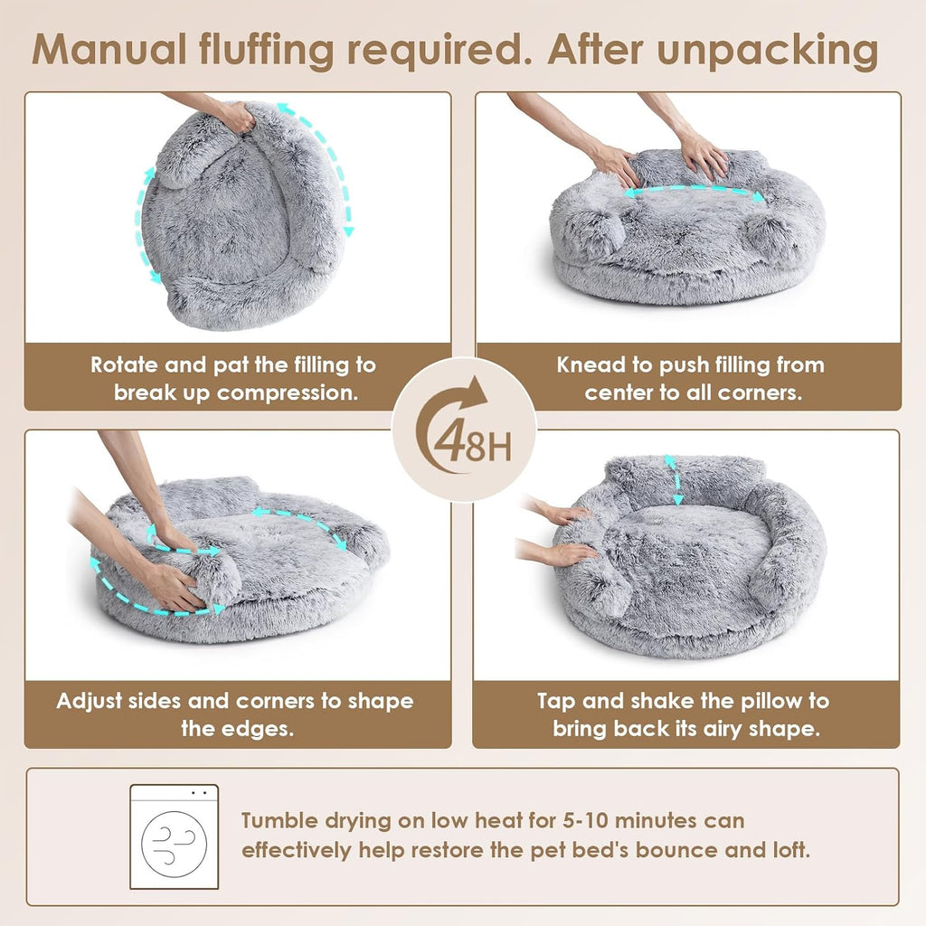 EHEYCIGA 23" Calming Donut Dog Bed for Small Dog & Cat Washable Pet Couch