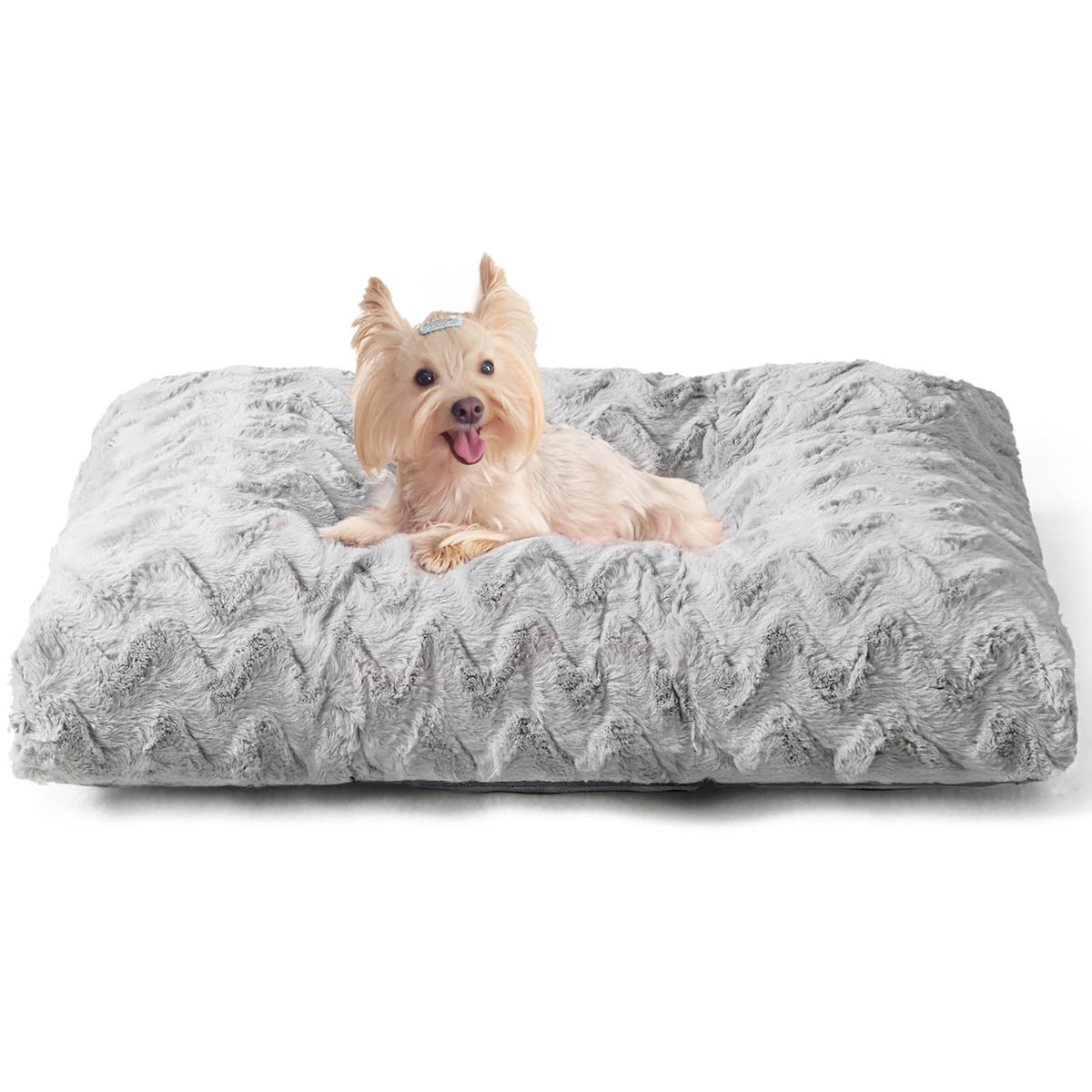 EHEYCIGA Washable Large Dog Bed for Crate, 35x23 Inch Pet Bed, Grey