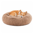 DUMOS 30.7 Inch Large Donut Dog Bed for Indoor Use, Fluffy Faux Fur Plush